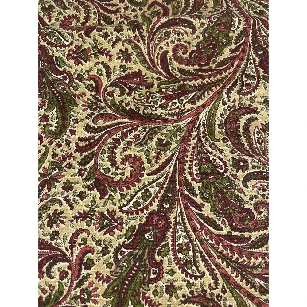 Ralph Lauren Paisley Cloth Napkins SET OF 4 Tan Red Green Cotton Floral NWOT